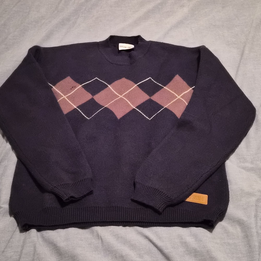 Red (Taylor's Version) Navy Argyle Sweater, Size Medium, Unworn